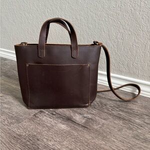 Medium Crossbody Tote Bag by Portland Leather Grizzly Color